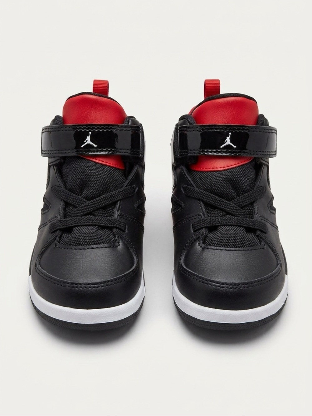 Nike Kids Black and Red High-Top Sneakers with Strap